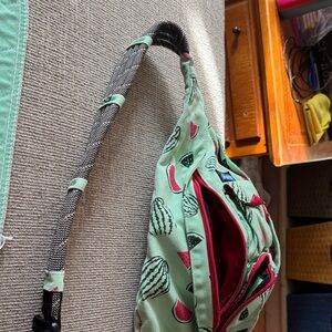 Kavu Mint and Pink Watermelon Pattern Bag